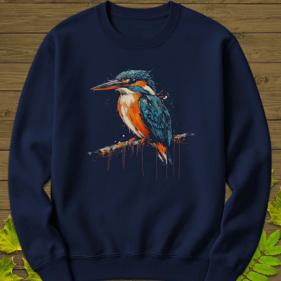 Graffiti Kingfisher Sweatshirt in Navy