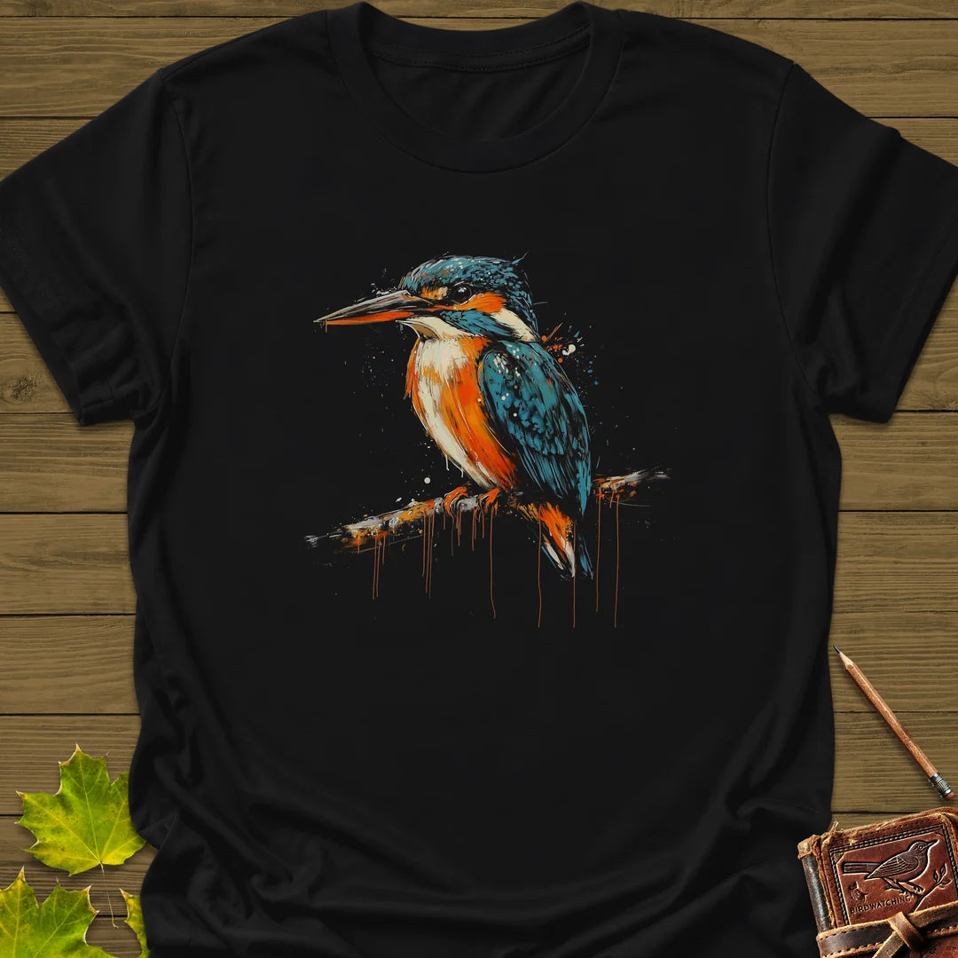 Graffiti Kingfisher T-Shirt in Black