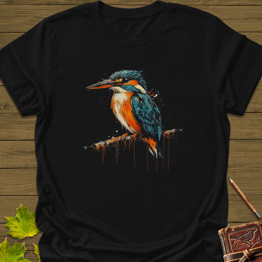 Graffiti Kingfisher T-Shirt in Black