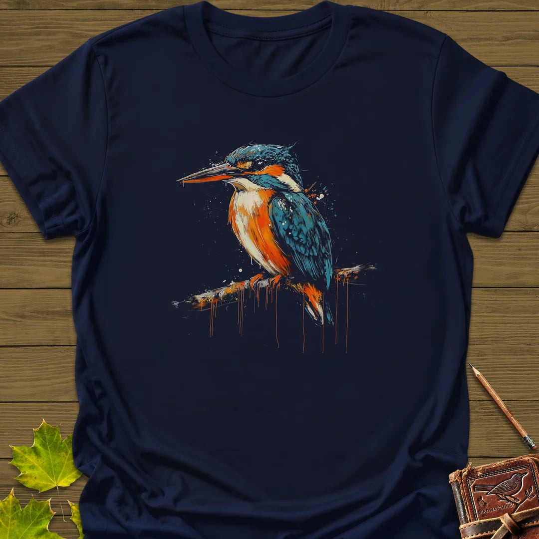 Graffiti Kingfisher T-Shirt in Navy