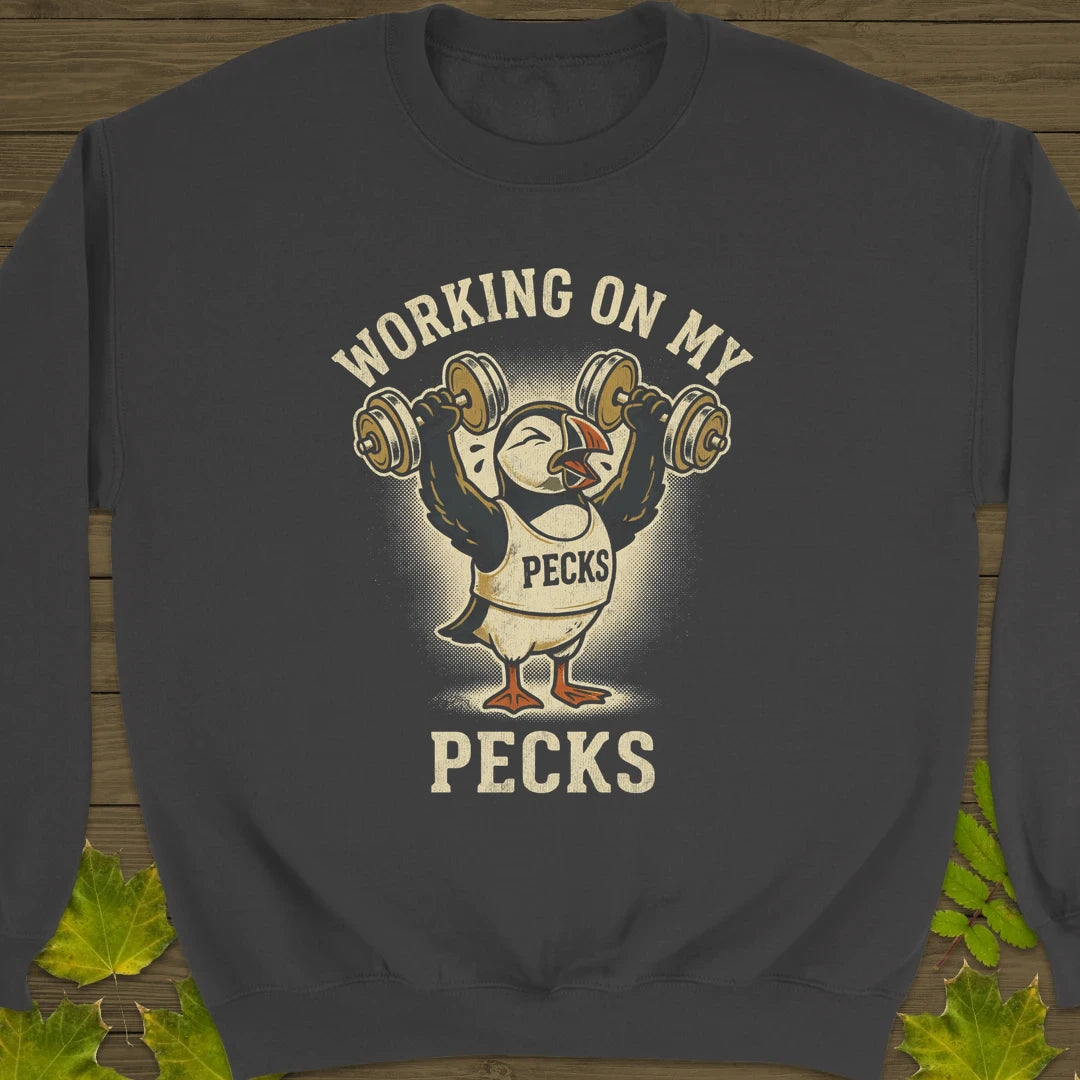 Working My Pecks Sweatshirt Charcoal
