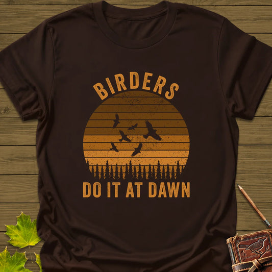 Birders At Dawn T-Shirt in Dark Chocolate