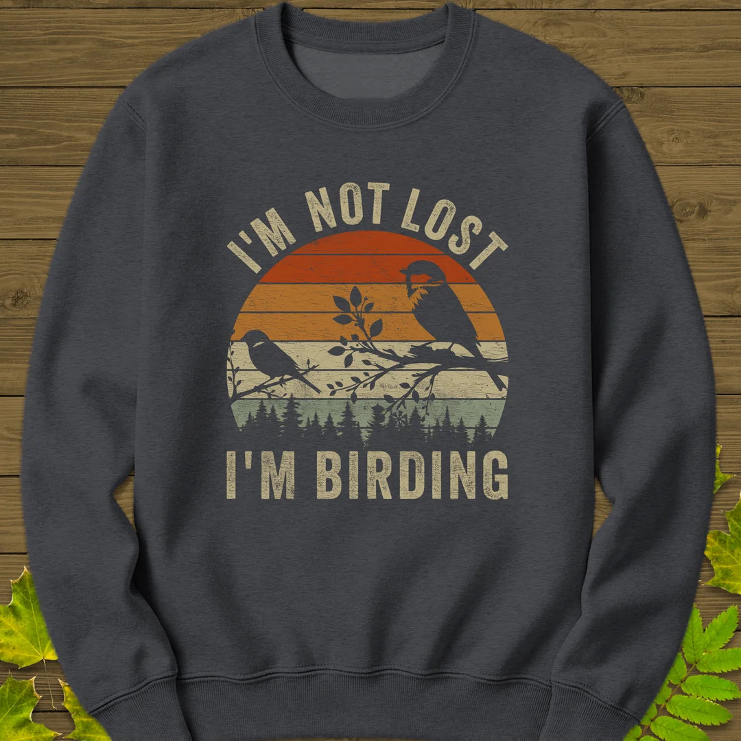 Not Lost, Birding Sweatshirt in Dark Heather