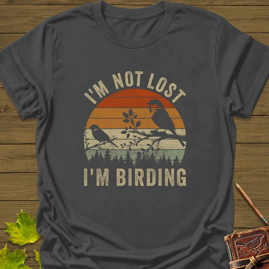 Not Lost, Birding T-Shirt in Charcoal