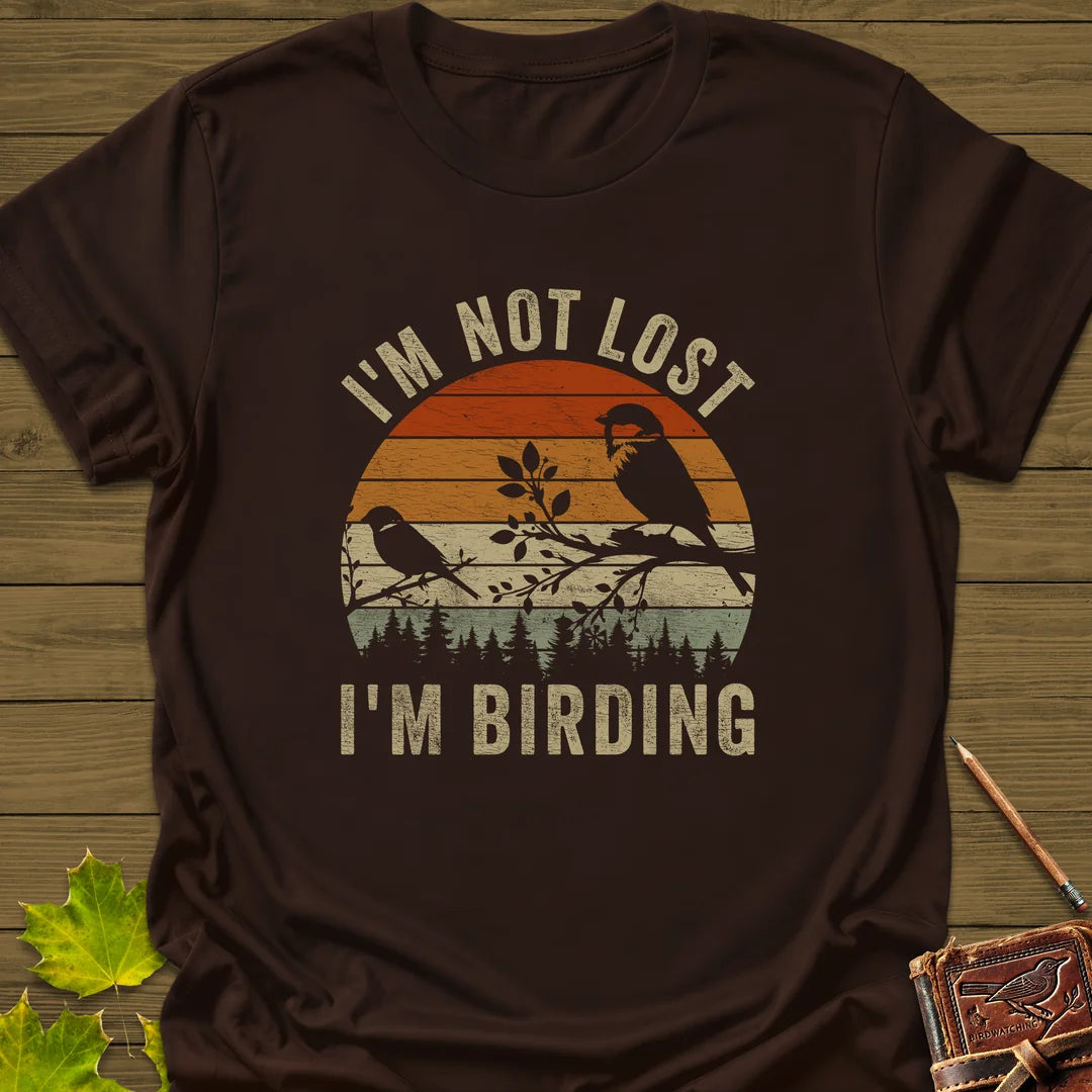 Not Lost, Birding T-Shirt in Dark Chocolate
