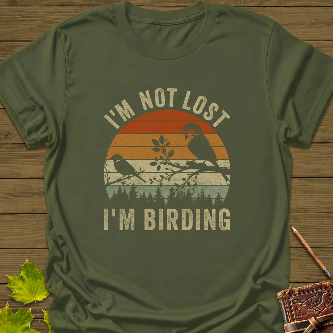 Not Lost, Birding T-Shirt in Military Green
