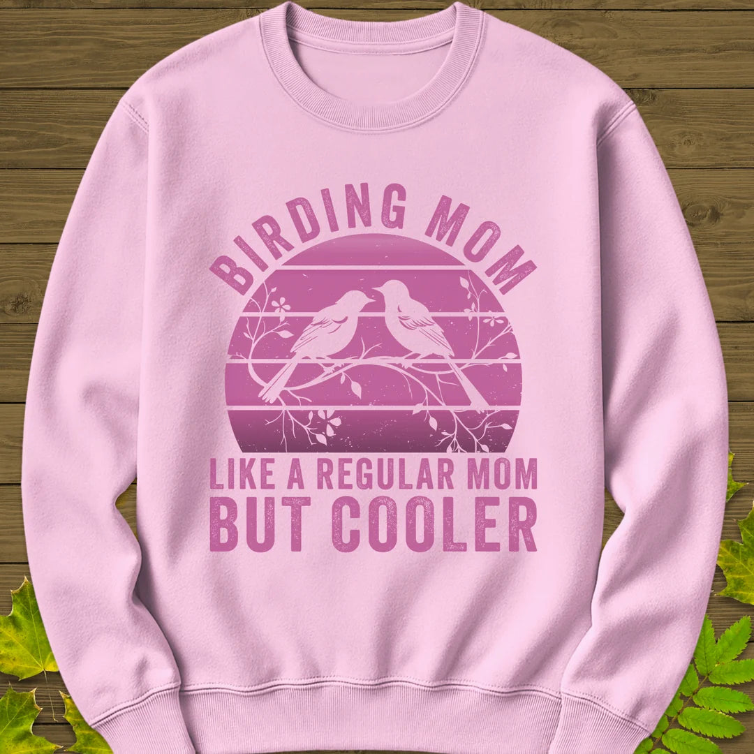 Cool Birding Mom Sweatshirt in Light Pink
