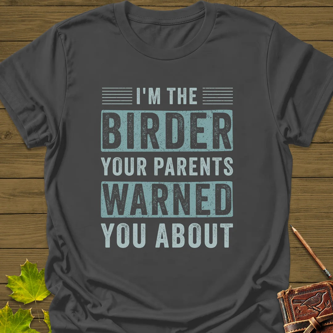 Birder Warning T-Shirt in Charcoal