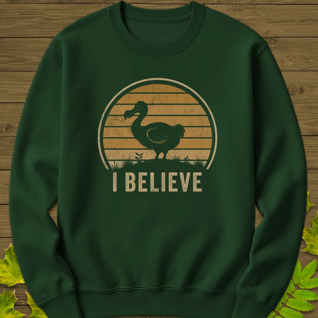I Believe Dodo Sweatshirt in Forest Green