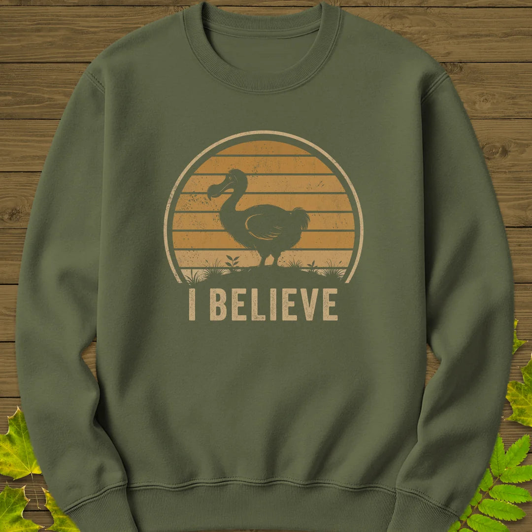 I Believe Dodo Sweatshirt in Military Green
