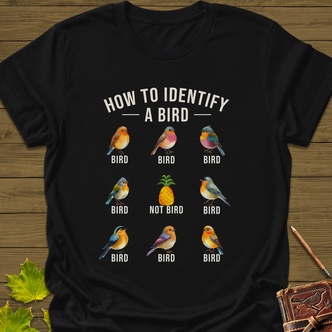 Identify A Bird T-Shirt in Black