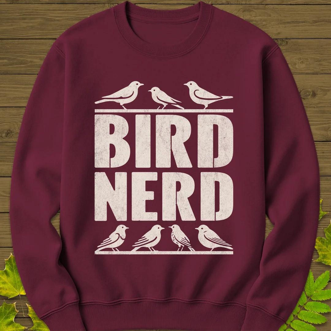 Bird Nerd Sweatshirt in Maroon