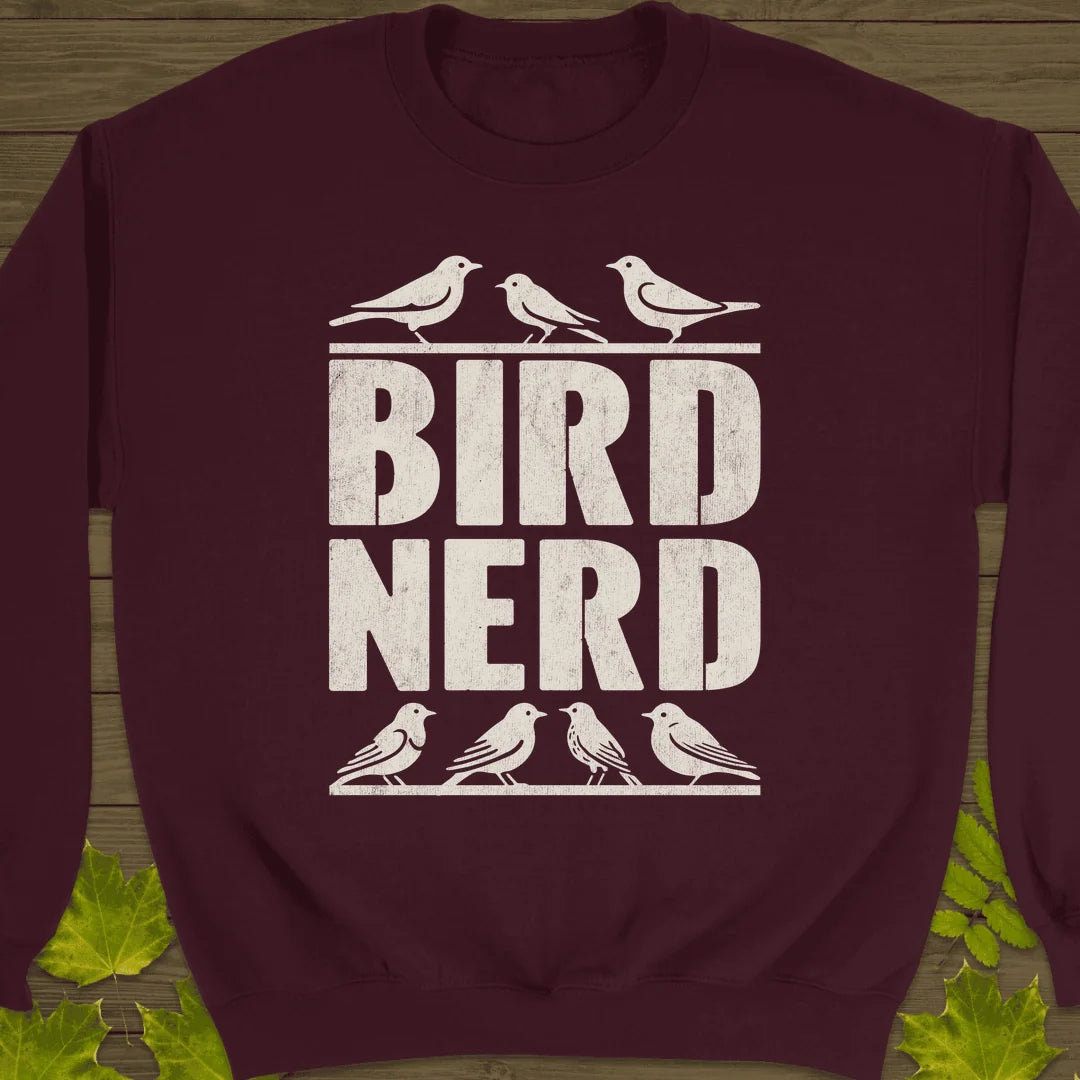 Bird Nerd Sweatshirt in Maroon