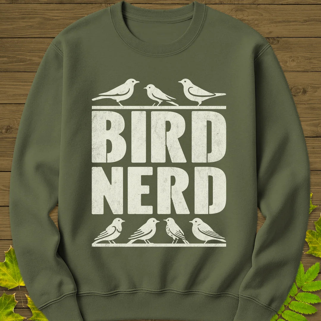 Bird Nerd Sweatshirt in Military Green