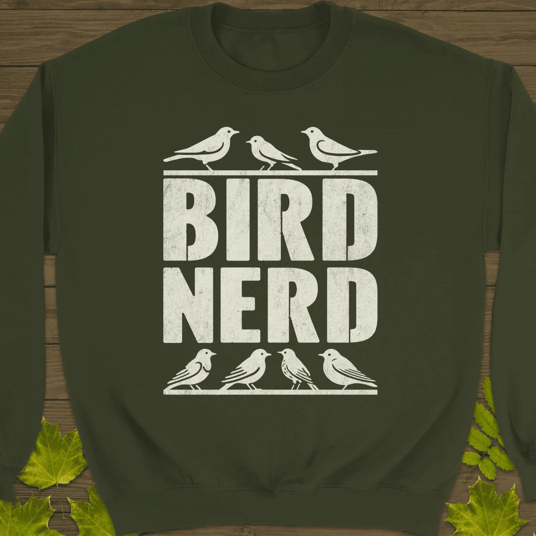 Bird Nerd Sweatshirt in Military Green