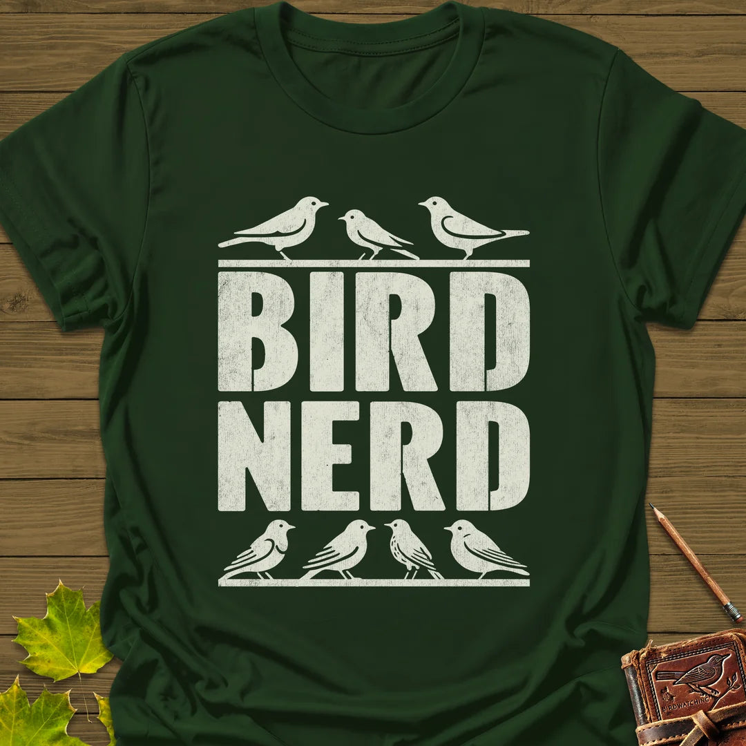 Bird Nerd T-Shirt in Forest Green