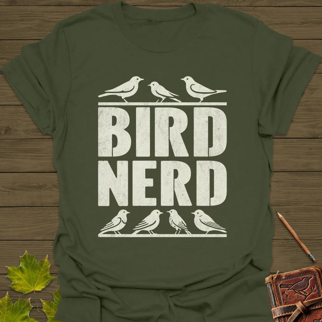 Bird Nerd T-Shirt in Military Green