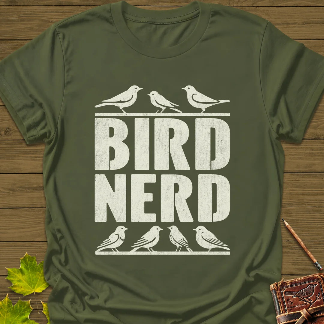 Bird Nerd T-Shirt in Military Green