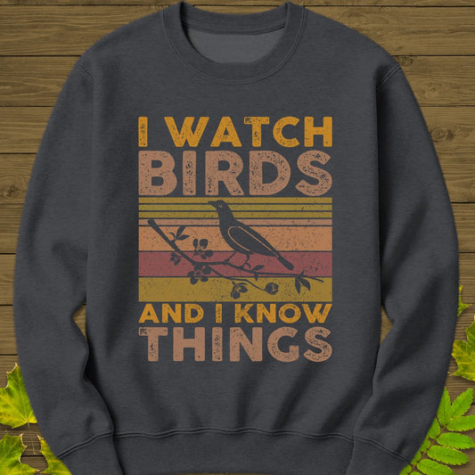 Watch Birds, Know Things Sweatshirt in Dark Heather