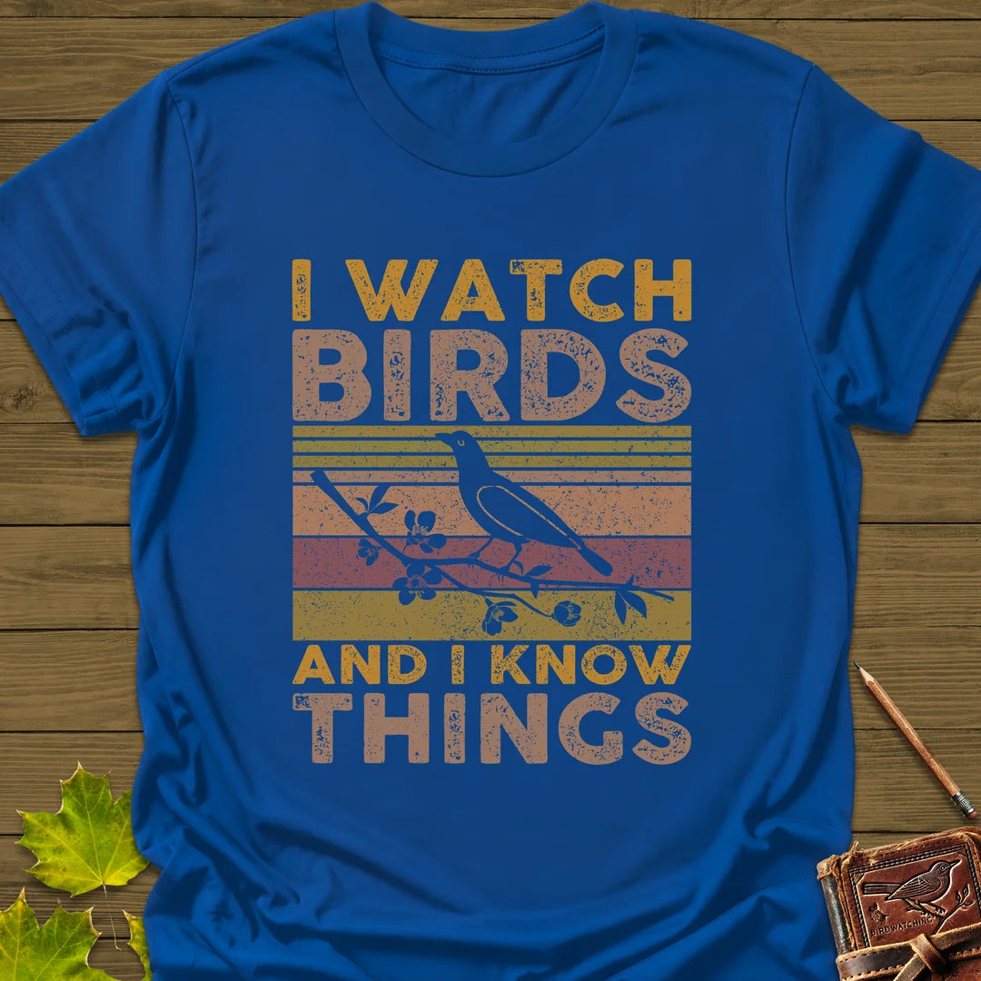 Watch Birds, Know Things T-Shirt in Royal