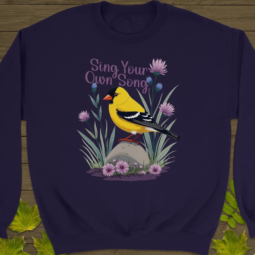 Sing Your Song Goldfinch Sweatshirt Purple