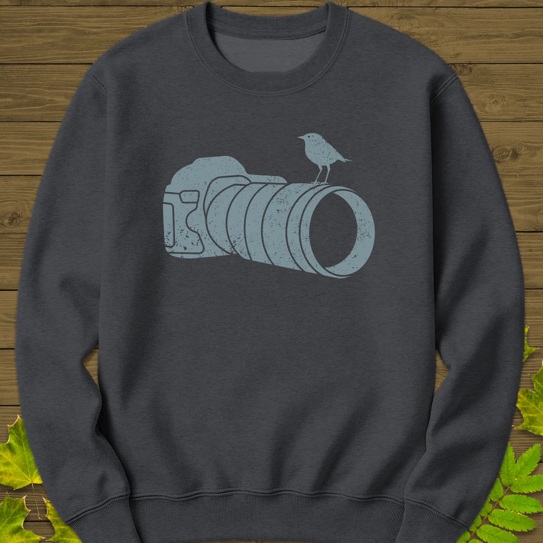 Retro Bird Photography Sweatshirt in Dark Heather