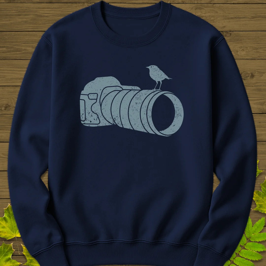Retro Bird Photography Sweatshirt in Navy
