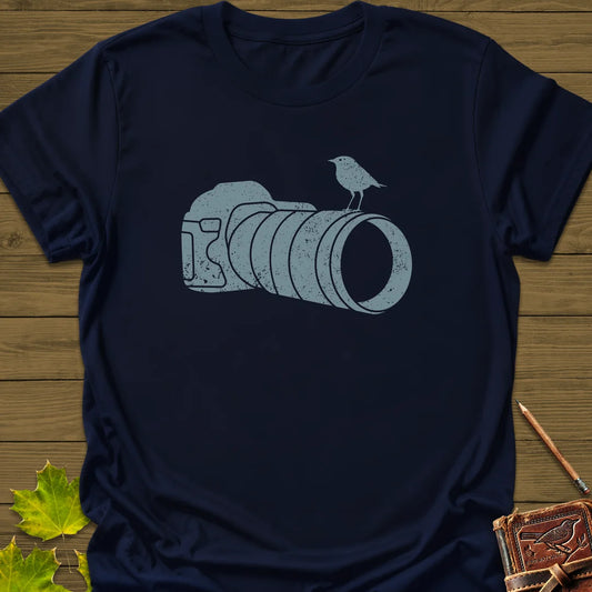Retro Bird Photography T-Shirt in Navy
