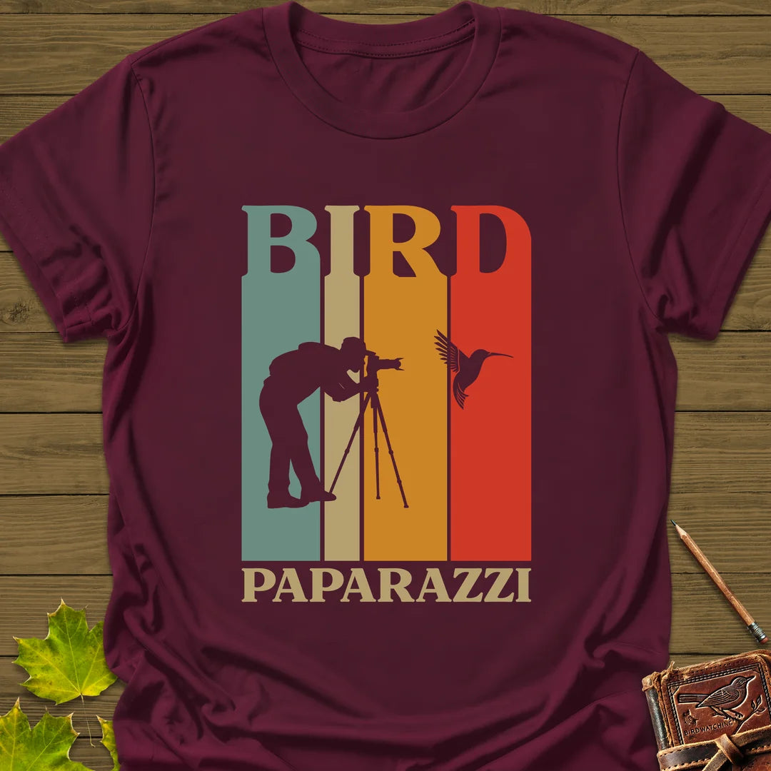 Bird Paparazzi T-Shirt in Maroon