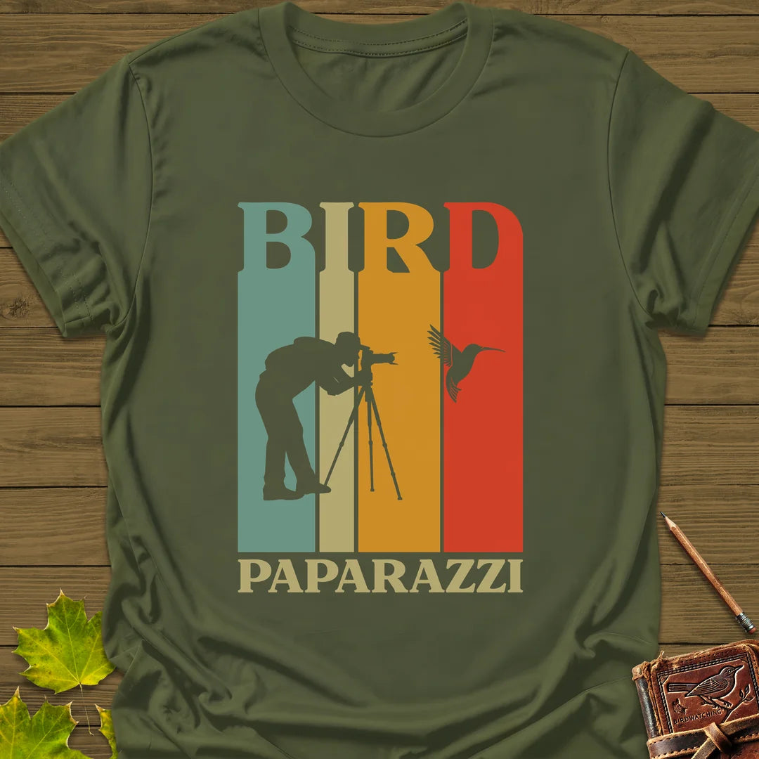 Bird Paparazzi T-Shirt in Military Green
