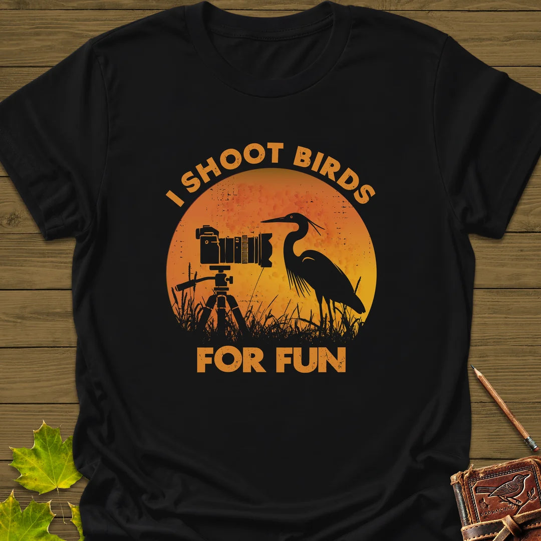 I Shoot Birds T-Shirt in Black