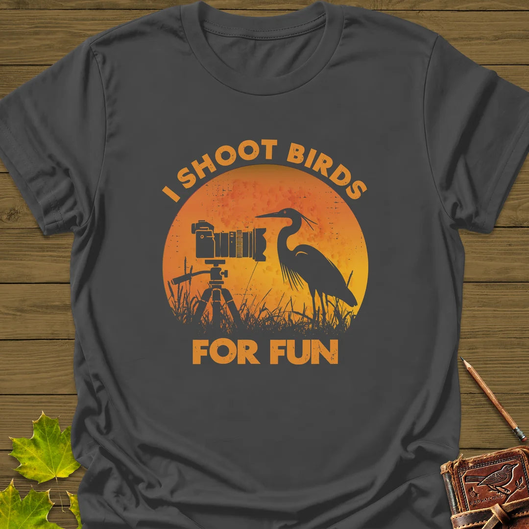 I Shoot Birds T-Shirt in Charcoal