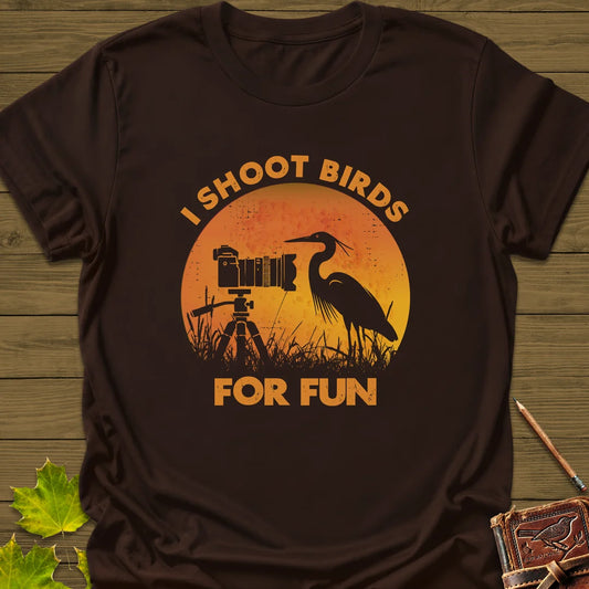I Shoot Birds T-Shirt in Dark Chocolate