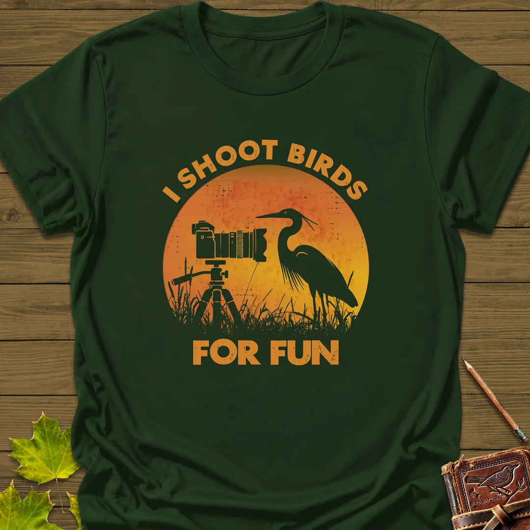 I Shoot Birds T-Shirt in Forest Green