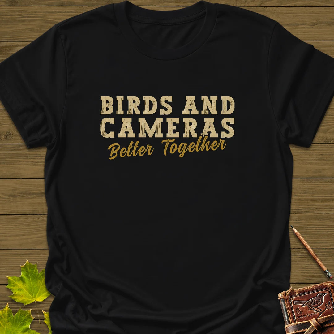 Birds And Cameras T-Shirt in Black