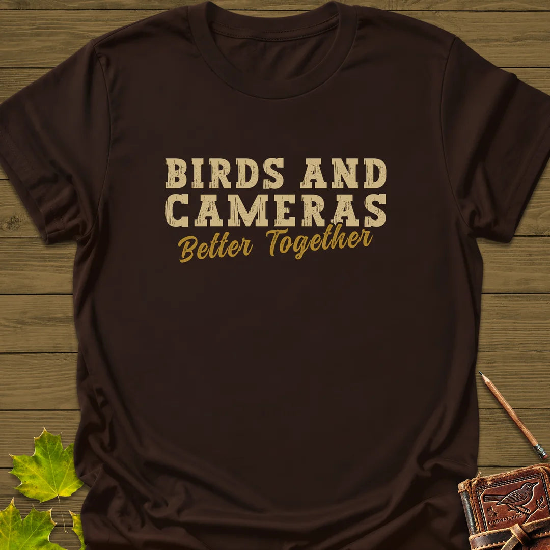 Birds And Cameras T-Shirt in Dark Chocolate