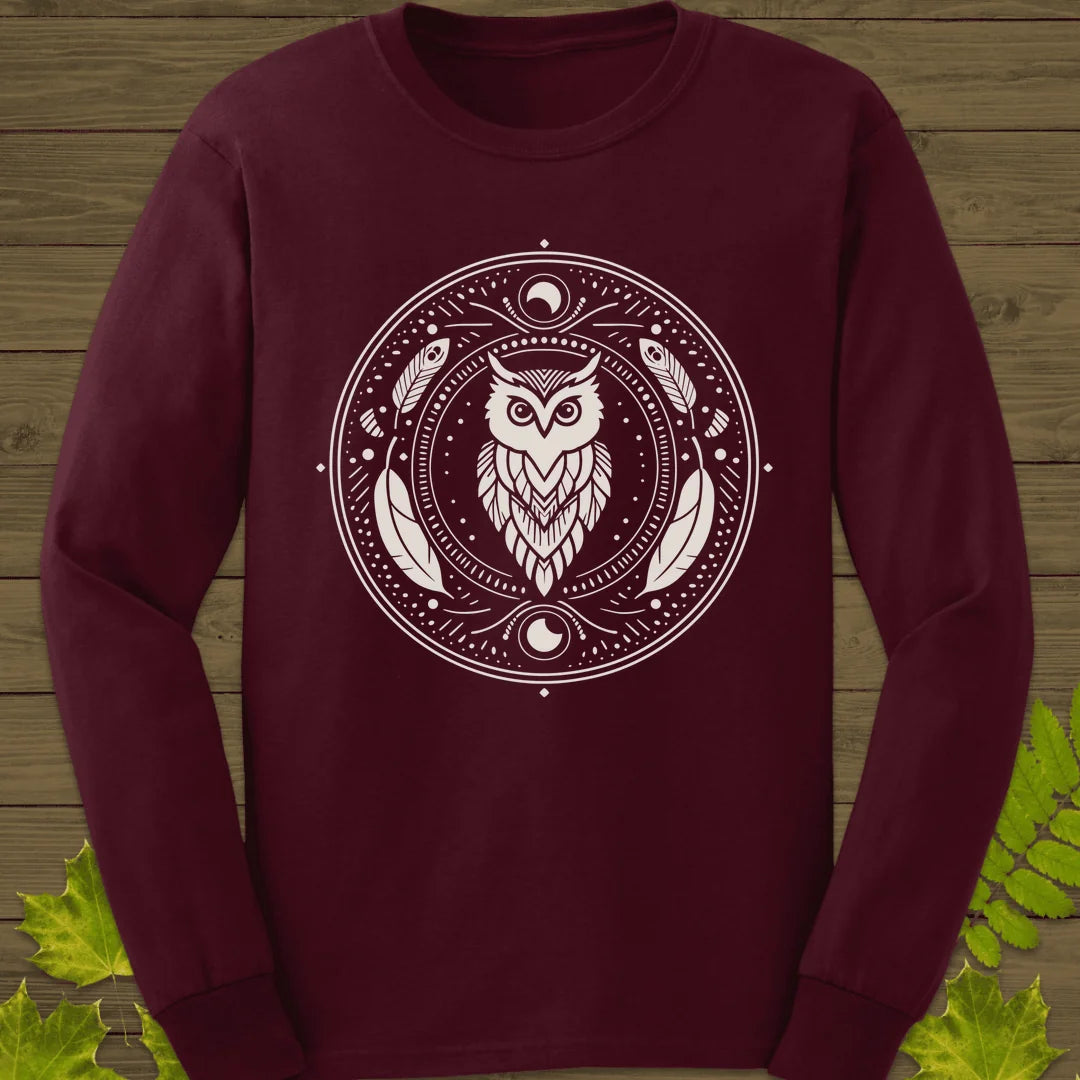 Nocturnal Wisdom Long Sleeve in Maroon
