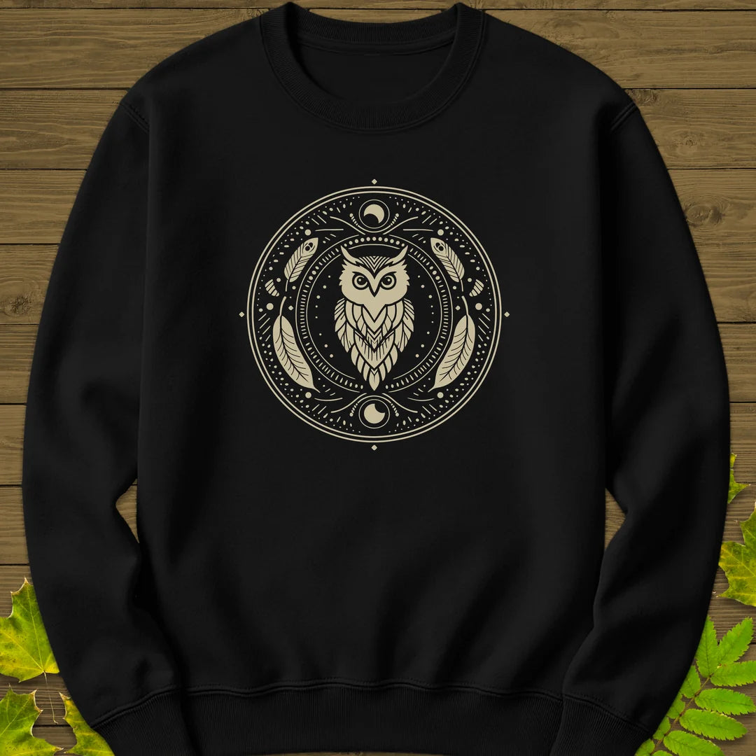 Nocturnal Wisdom Sweatshirt in Black