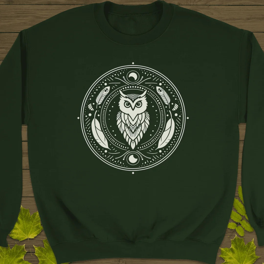 Nocturnal Wisdom Sweatshirt in Forest Green