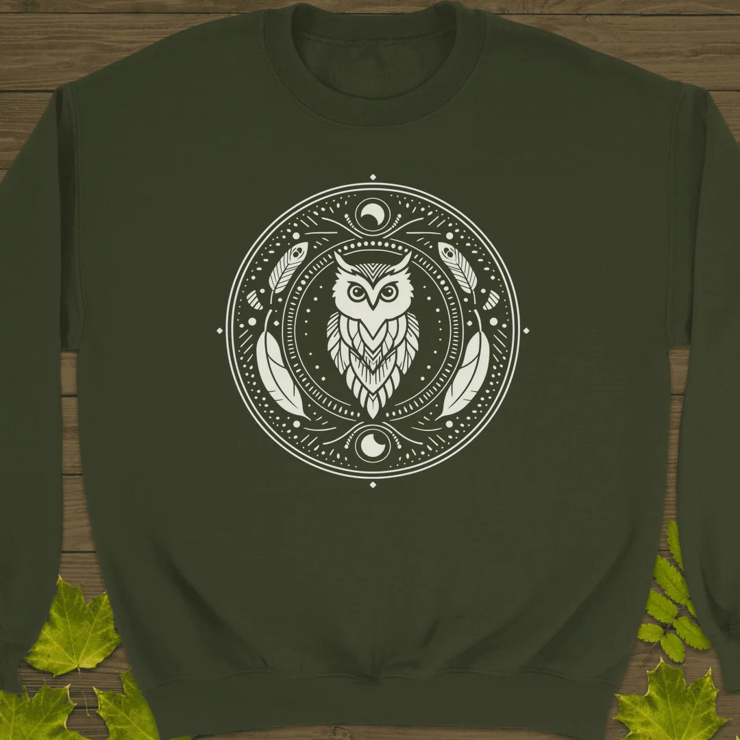 Nocturnal Wisdom Sweatshirt in Military Green