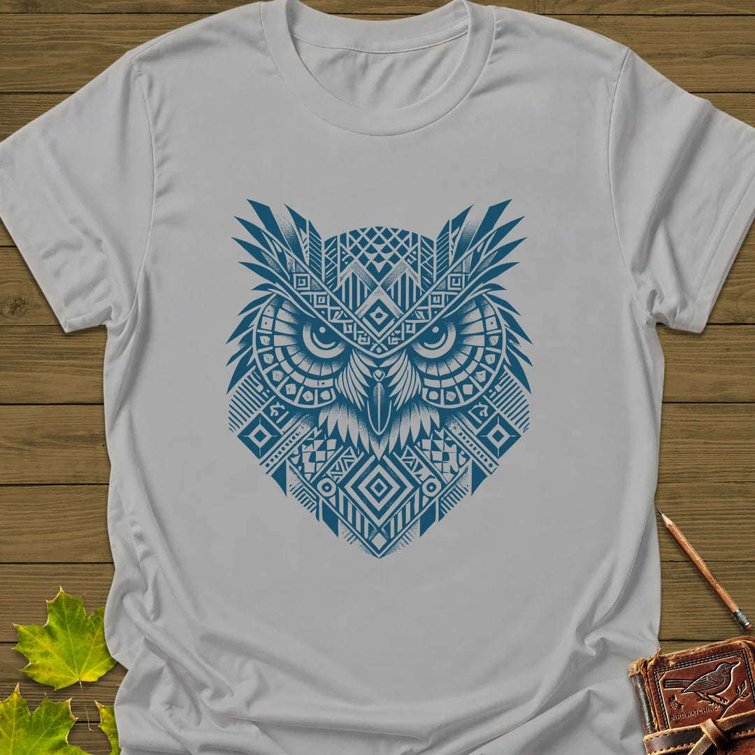 Geometric Owl T-Shirt in Ice Grey