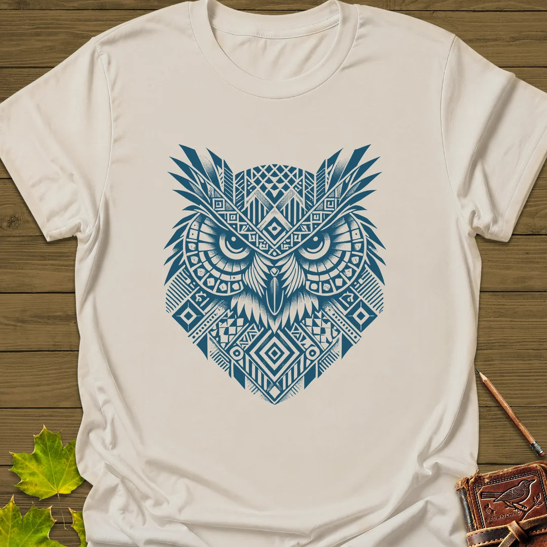 Geometric Owl T-Shirt in Natural