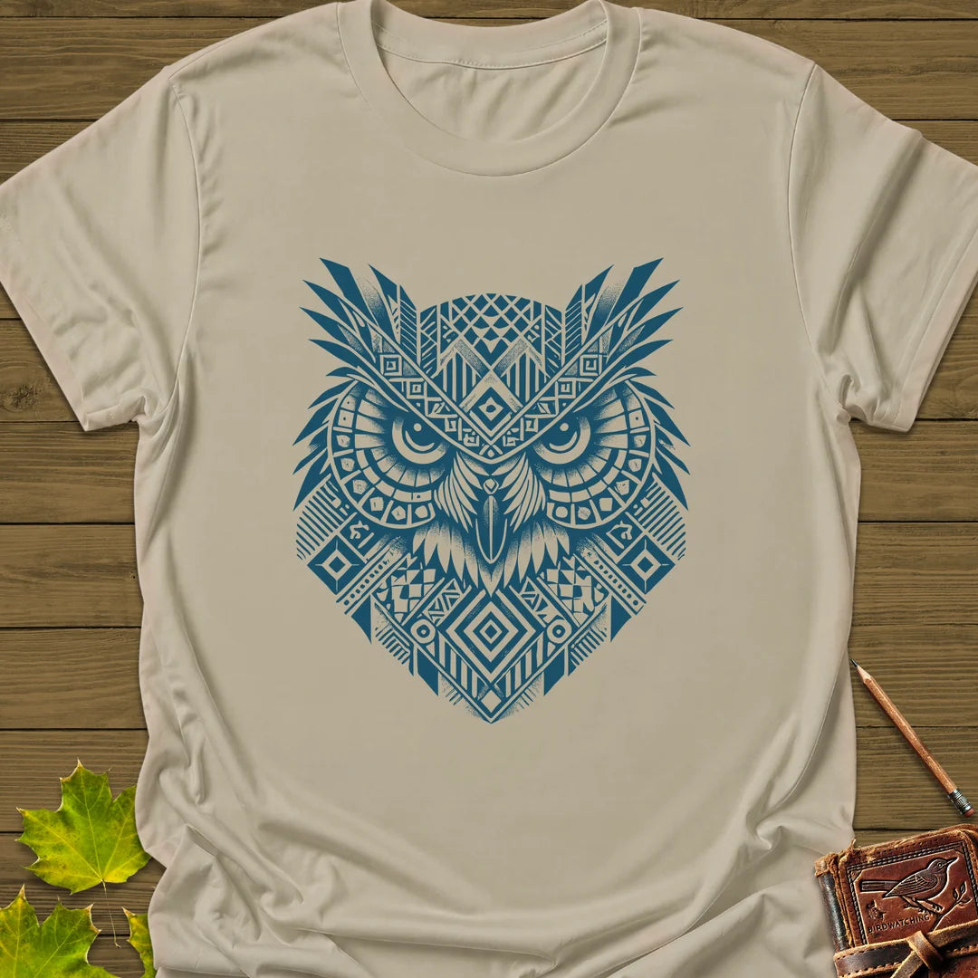 Geometric Owl T-Shirt in Sand