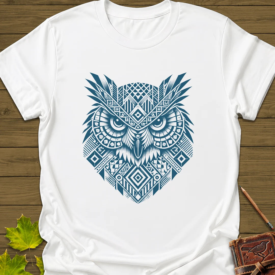 Geometric Owl T-Shirt in White