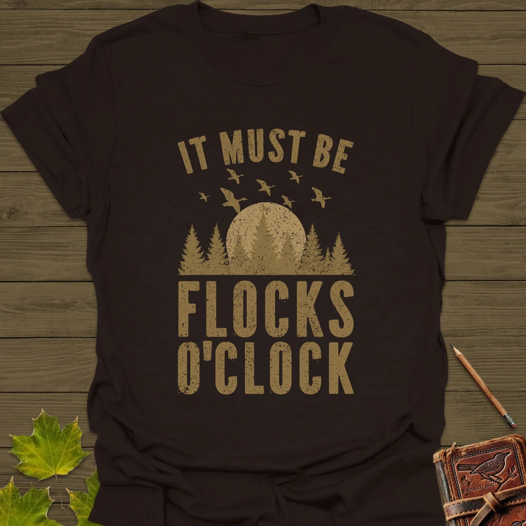 Flocks O'Clock T-Shirt Dark Chocolate