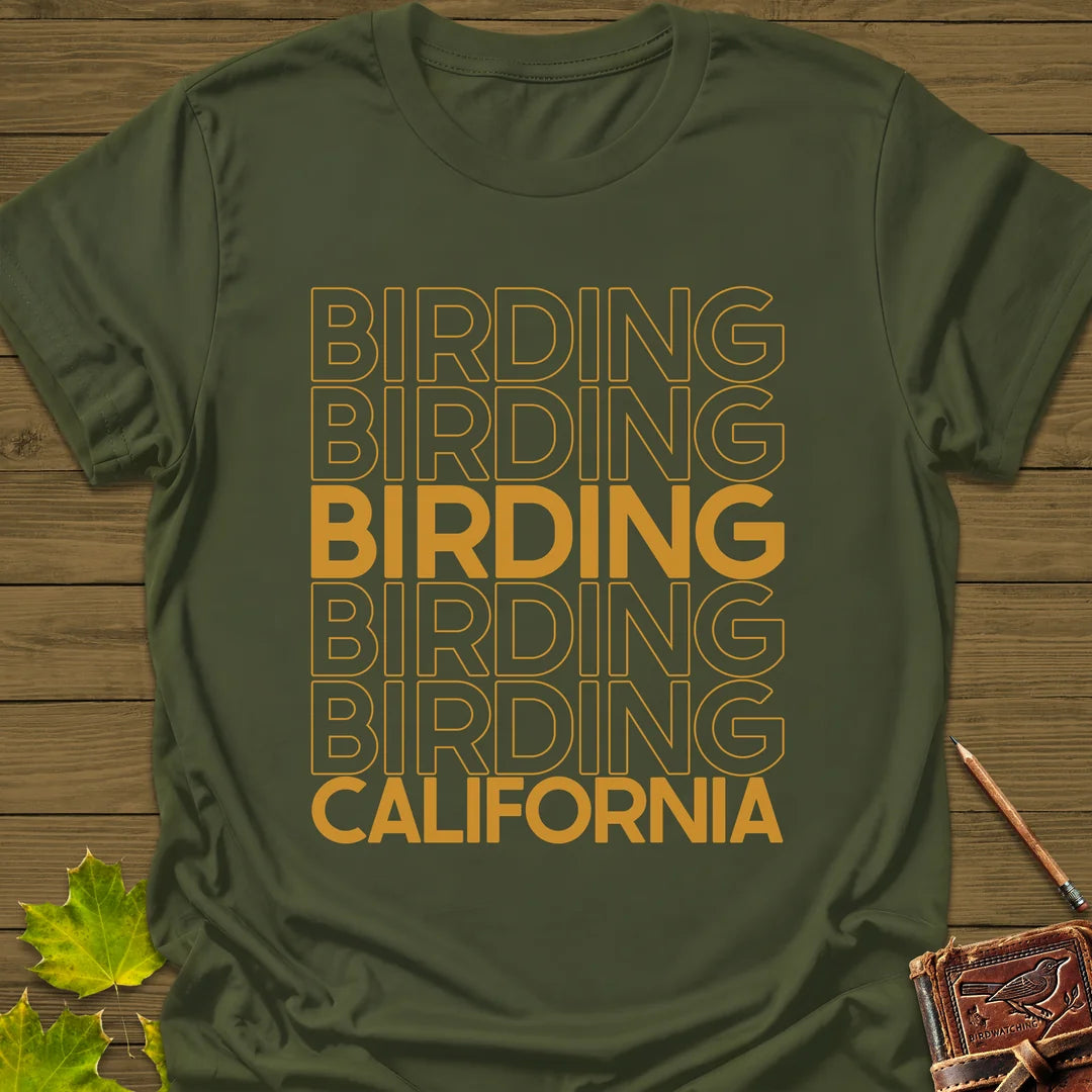 Birding California T-Shirt in Military Green