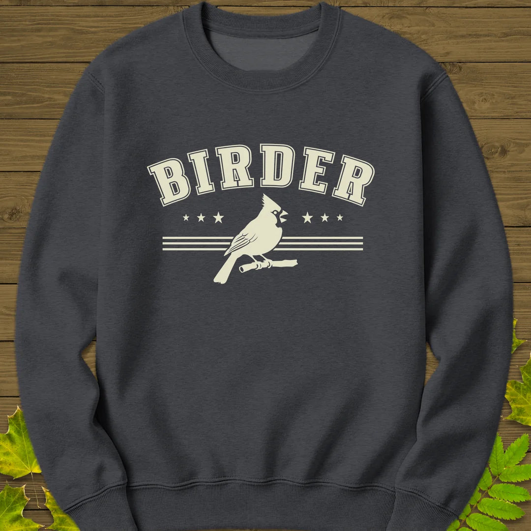 Retro Birder Logo Sweatshirt in Dark Heather