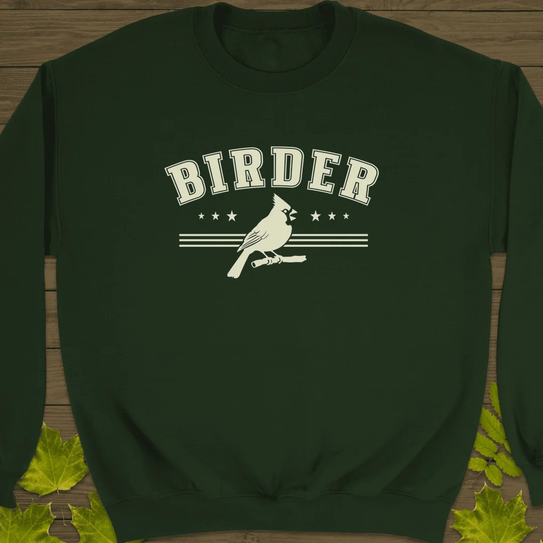 Retro Birder Logo Sweatshirt in Forest Green