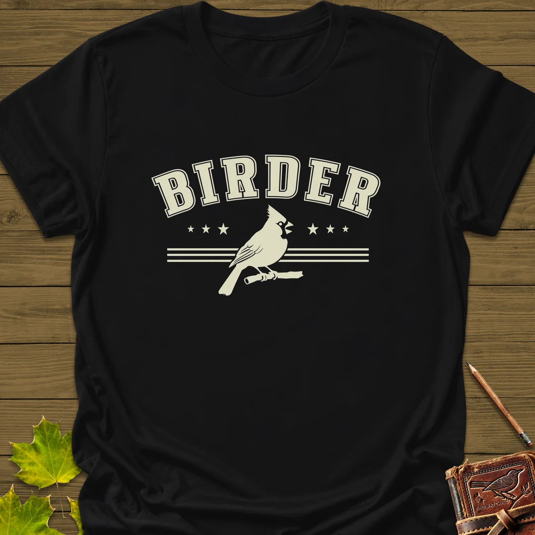 Retro Birder Logo T-Shirt in Black