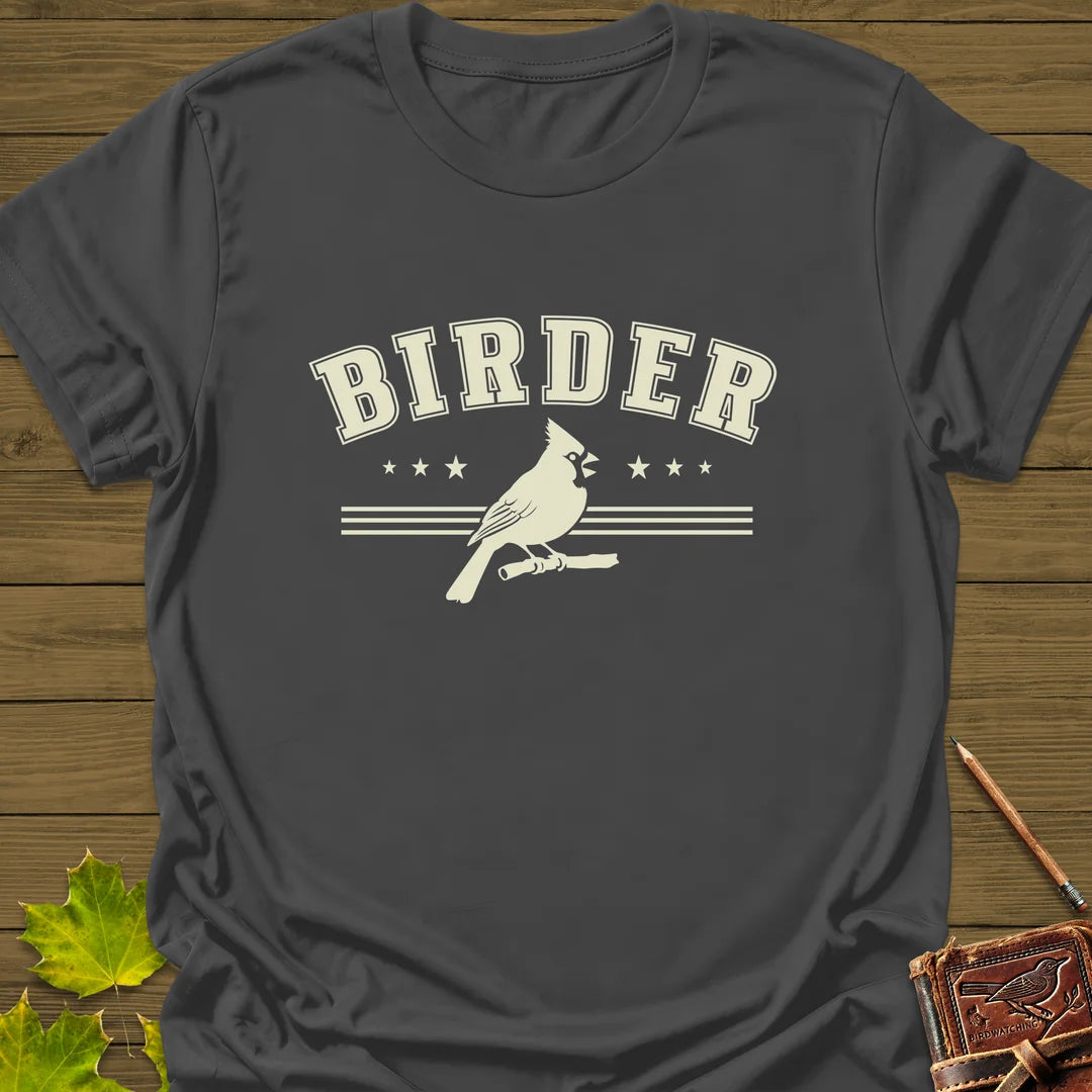 Retro Birder Logo T-Shirt in Charcoal